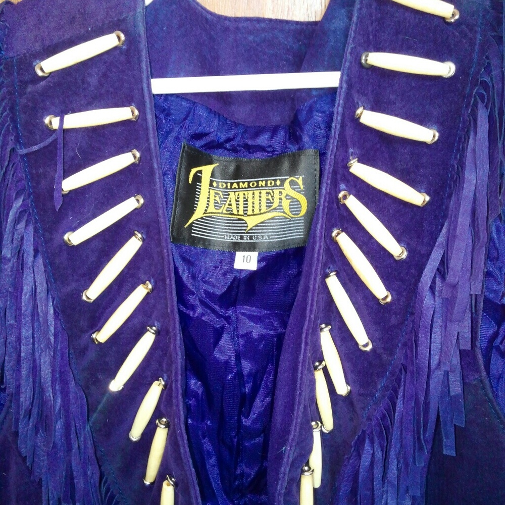 Purple, diamond leathers vest